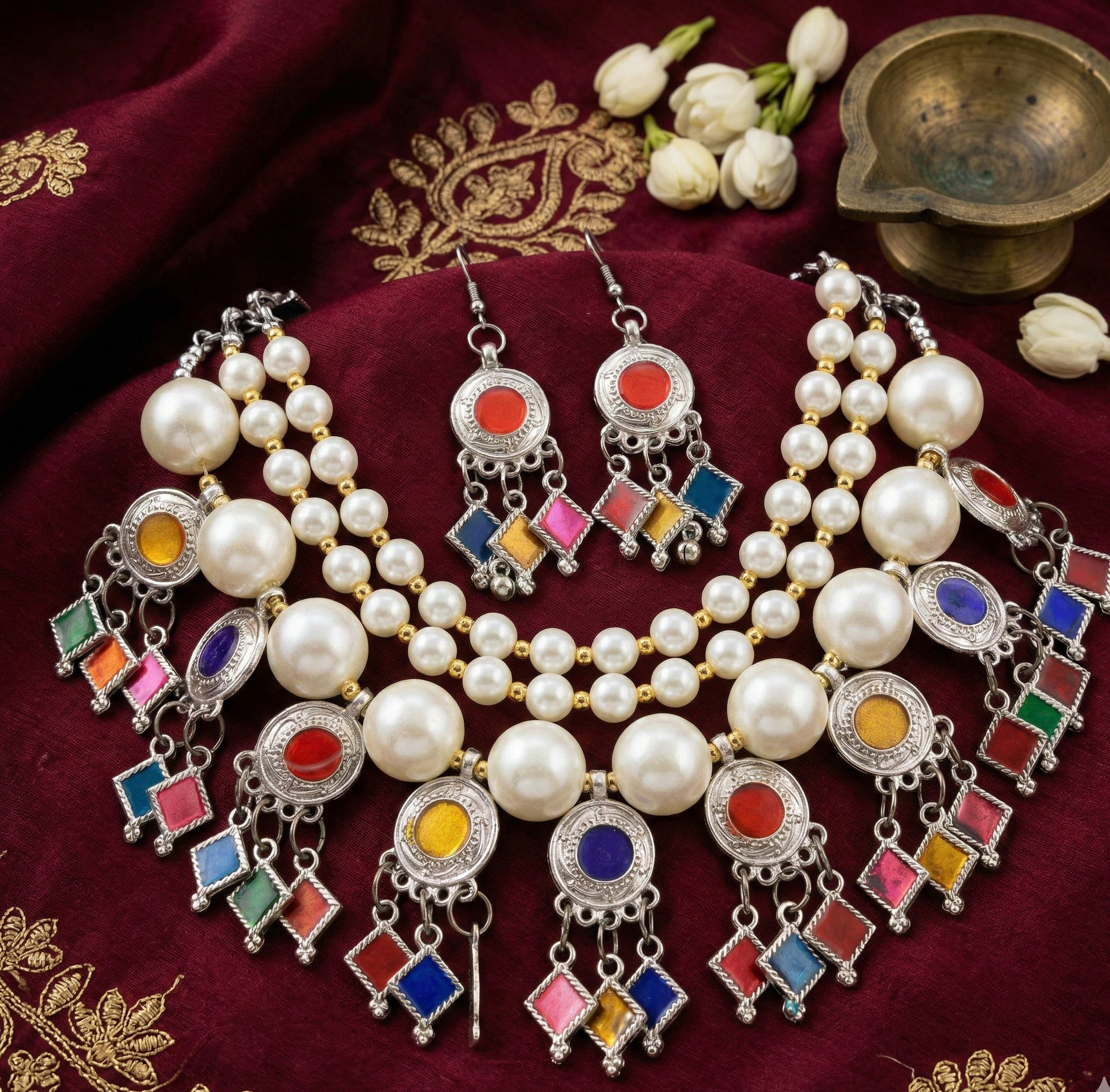 Oxidised Jewellery (1.1) tribal choker